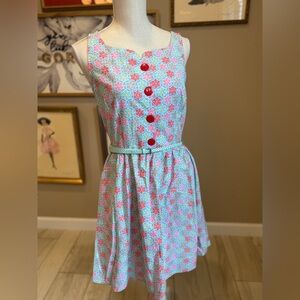 RETROLICIOUS Snowflake Sleeveless Sweetheart Midi Dress